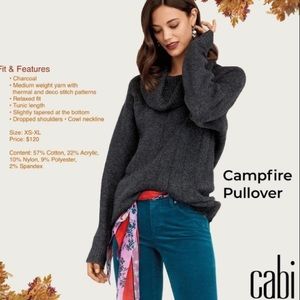 Cabi Charcoal Grey Campfire Pullover Sweater